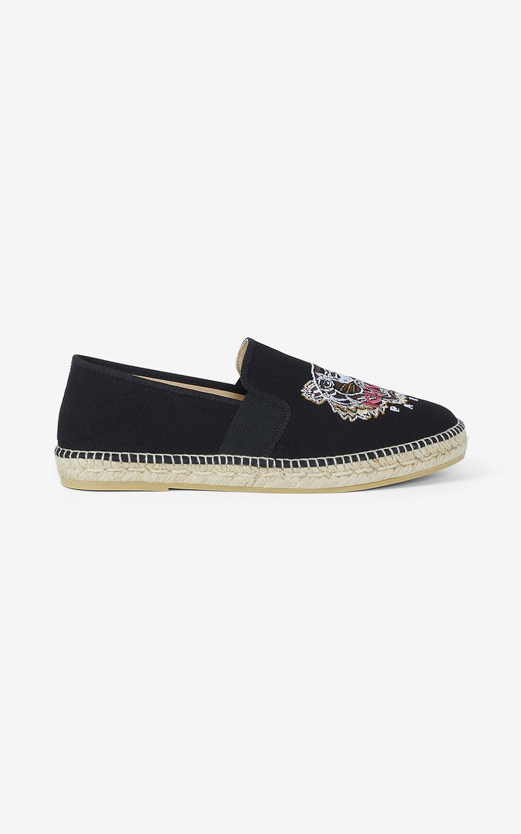 Kenzo Tiger elasticated Espadrilles Herre - Sort DK-643108